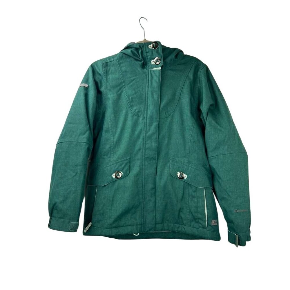 686 Women's Small Mannual Spirit Insulated Jacket Teal Hooded Winter Coat